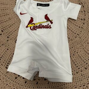 Nike White Cardinals Baby Romper